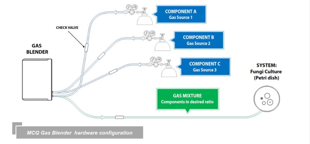 Gas Mixer for Fungi Cultures Studies