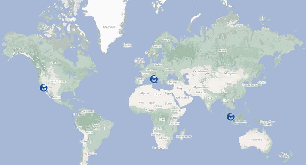 Map of Maintenance Centers MCQ Instruments